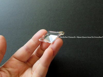 画像3: 希少なスイス産☆アルプス水晶の菱形カットルースペンダントトップ