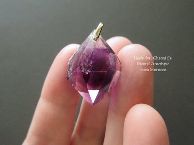 画像2: モロッコ産 ファントムアメシストの結晶カットペンダントトップ
