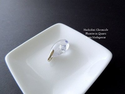 画像3: 極小粒 ☆ マダガスカル産フローライトインクォーツのドロップペンダントトップ
